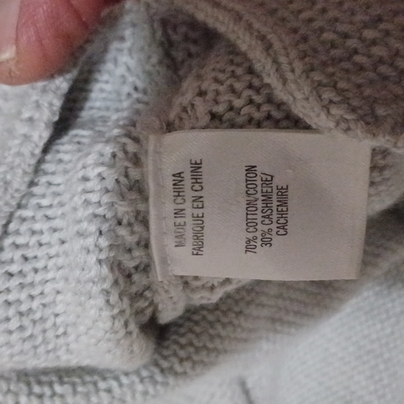 Theory Gorgeous Heather grey cotton cashmere funnel neck Sweater S Excellent - Picture 7 of 11